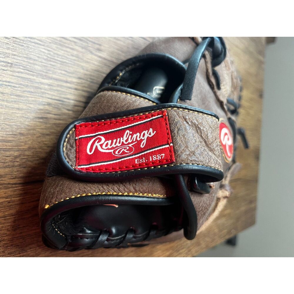 Rawlings RBG36DB 12.5" Baseball Glove RHT Full Grain Leather Brown Basket Web